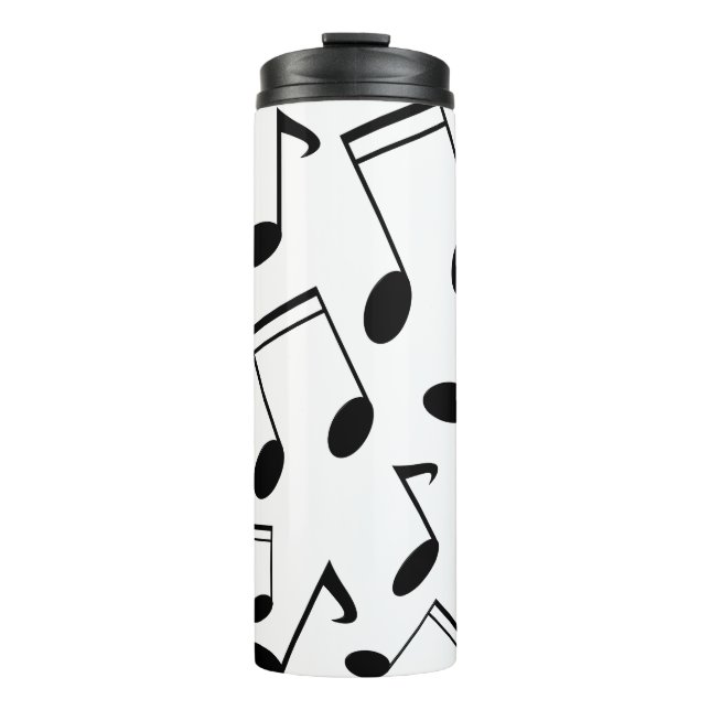 Musiknoten schwarz thermosbecher (Vorderseite)