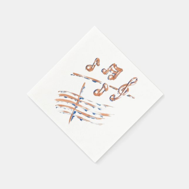 MUSIKNOTEN STANDARD COCKTAIL NAPKIN SERVIETTE (Ecke)