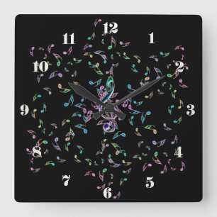 Musiknoten Star Wall Clock Quadratische Wanduhr