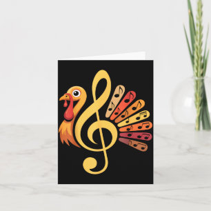 Musiknoten-Symbol Truthahn-Lehrer Herbst Thanksgiv Karte