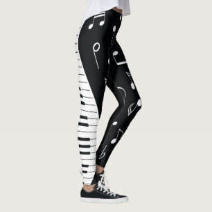 Musiknoten u. Klavier-Schlüssel Leggings