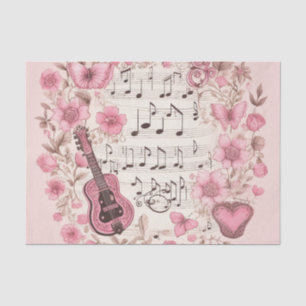 Musiknoten und Blume Retro-Stil Seidenpapier