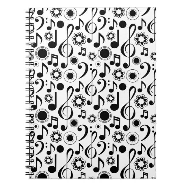 Musiknoten und Clefs - Musikergeschenk Notizblock (Vorderseite)