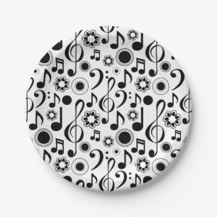 Musiknoten und Clefs Pappteller