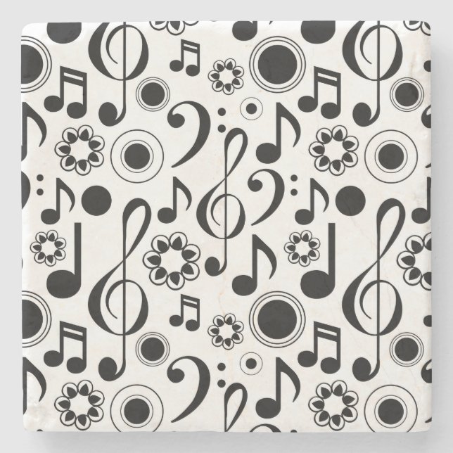 Musiknoten und Clefs Steinuntersetzer (Vorderseite)