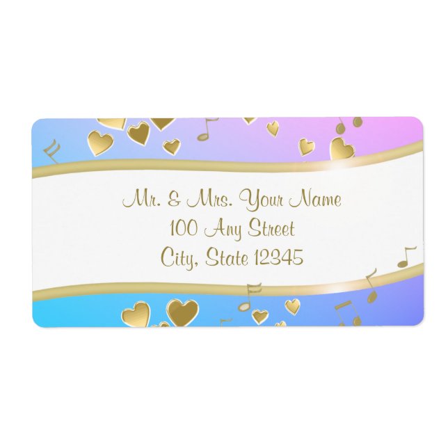 Musiknoten und Goldene Herzen (Vorne)