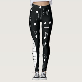 Musiknoten und Klaviertasten Leggings