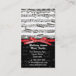 Musiknoten und Mathegleichungen Visitenkarte