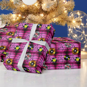 Musiknoten und Platten Geschenkpapier