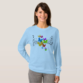 Musiknoten und Schmetterlinge T-Shirt