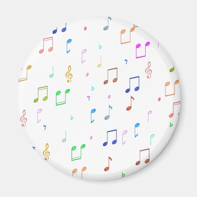Musiknoten und Symbole Magnet (Vorne)