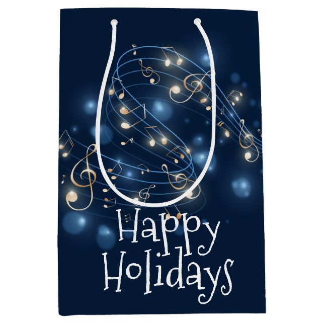 Musiknoten und Urlaubslicht Mittlere Geschenktüte (Vorderseite)