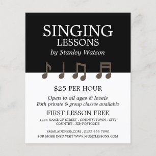 Musiknoten, Vokallehrgänge Werbung Flyer
