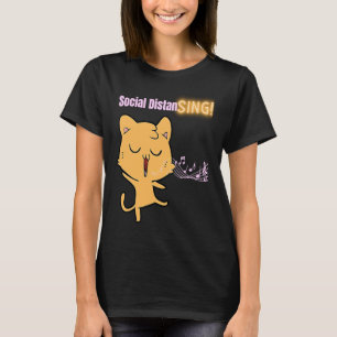 Musiknoten von Cat Sängerinnen mit sozialer Distan T-Shirt