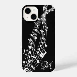 Musiknoten Vorgabe-Name des Monogramms iPhone 14 Hülle
