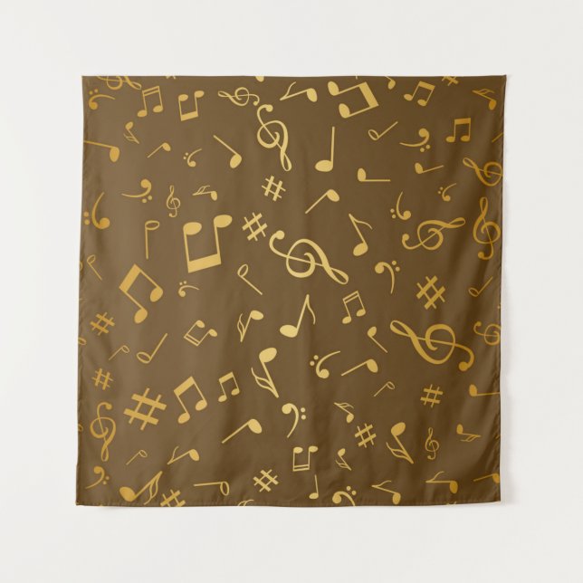 Musiknoten Wandteppich (Vorderseite)