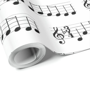 Musiknoten wünschen wir Ihnen frohen Geschenkpapier