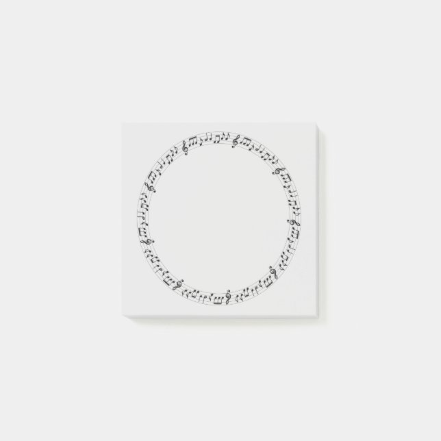 Musiknoten zur Notenschrift Post-it Klebezettel (Vorderseite)