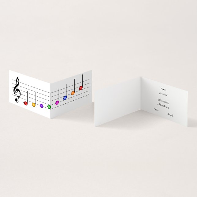 Musiknotenhandbuch für Kinder Musik Beruflich Visitenkarten (Innenseite und Außenseite)