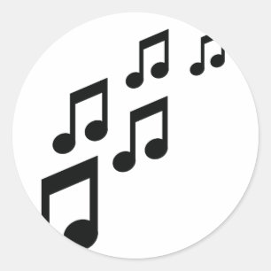 Musiknotenikone Runder Aufkleber