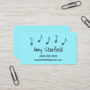 Musiknotens Blue Business Cards Visitenkarte