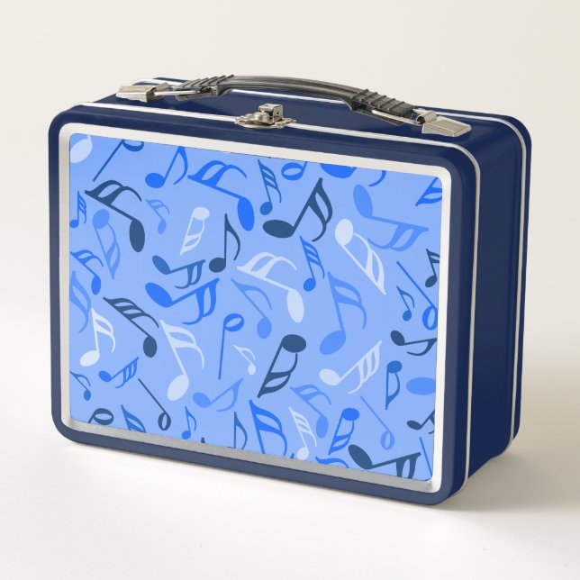 Musiknotens Blue Metall Brotdose (Vorderseite)