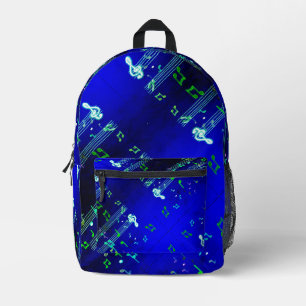 Musiknotens Elegant Blue Bedruckter Rucksack