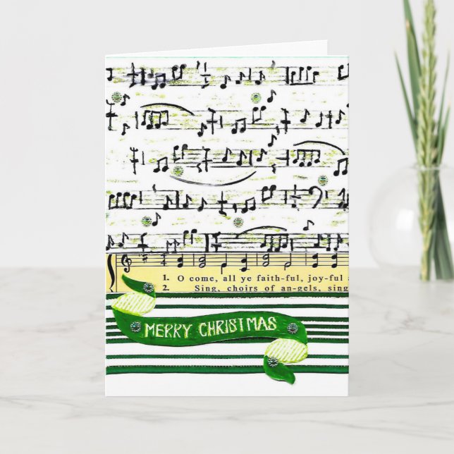 Musiknotens Holiday Grußkarte Feiertagskarte (Vorderseite)