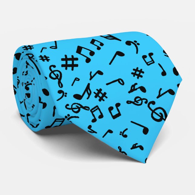 Musiknotens Neck Tie Krawatte (Gerollt)