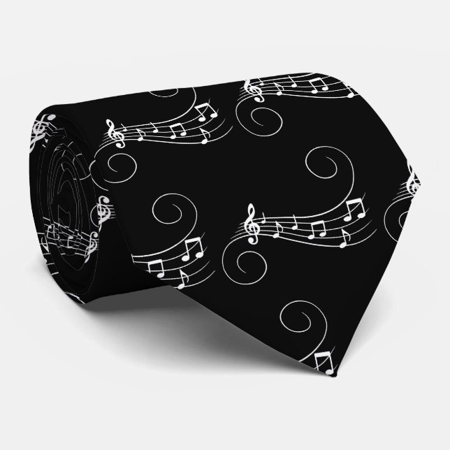 Musiknotens Neck Tie Krawatte (Gerollt)