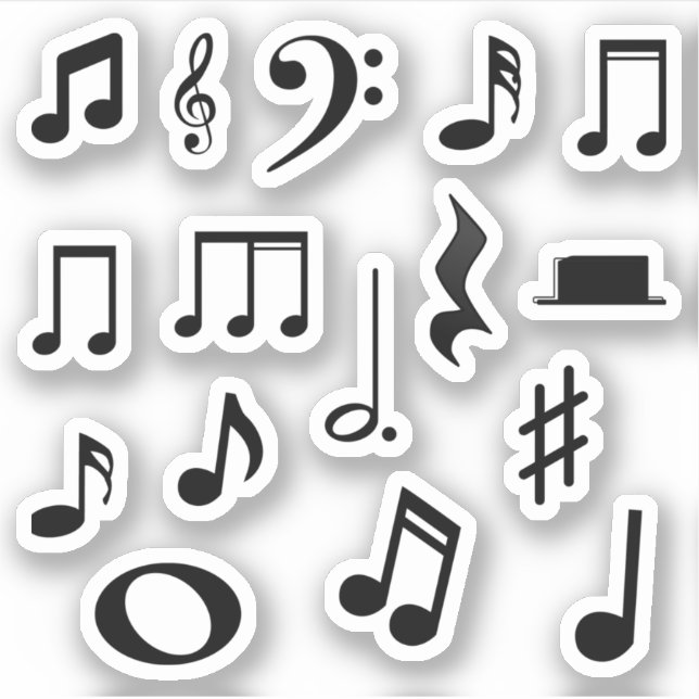 Musiknotens Notizzettel Aufkleber (Vorderseite)