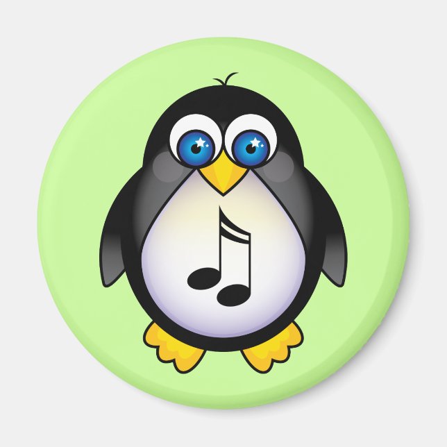 Musiknotens Pinguin-Geschenk Magnet (Vorne)