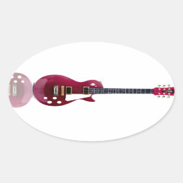 Musiknotens Strings Guitar Peace Liebe Ovaler Aufkleber