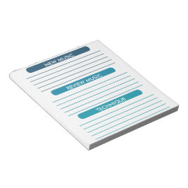 Musiknotens Student Practice Sheet Notizblock