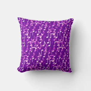 Musiknotes print - violett, lila, vielseitig kissen