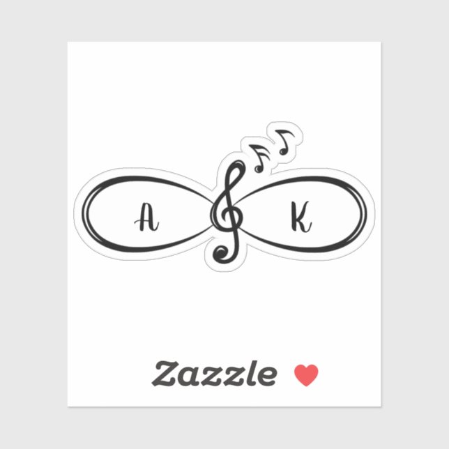 Musiknotizen Liebe Unendlich Symbol Custom Aufkleber (Blatt)