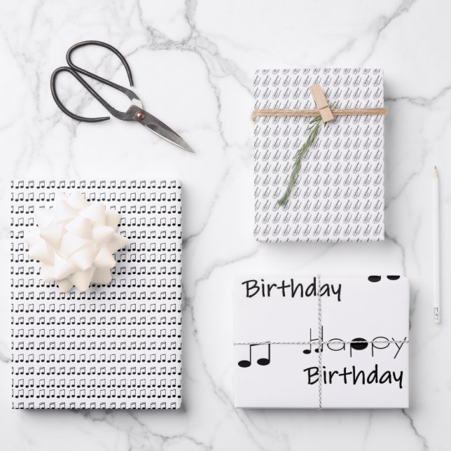Musikpapier Geschenkpapier Set (Vorderseite)