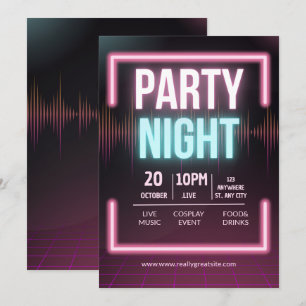 Musikparty-Einladung, Party Night Flyer Einladung