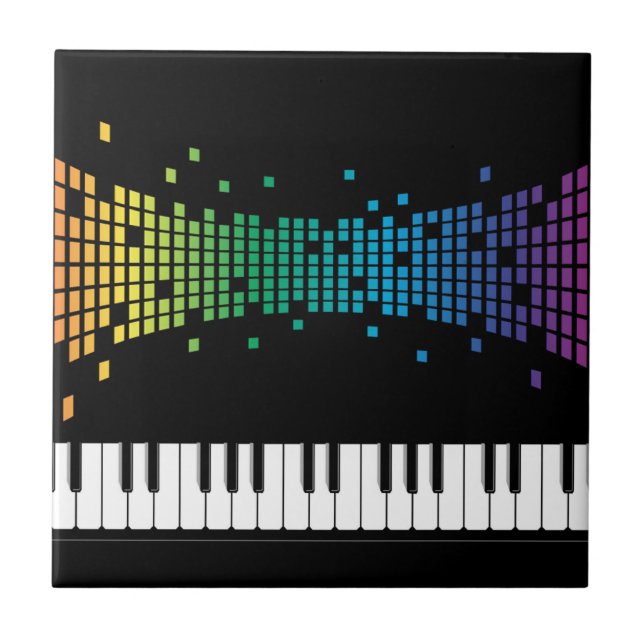 Musikpiano-Instrumentaltastatur mehrfarbig Fliese (Vorderseite)