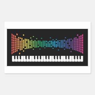 Musikpiano-Instrumentaltastatur mehrfarbig Rechteckiger Aufkleber
