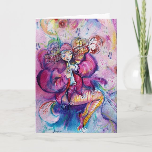 MUSIKPINK CLOWN FEIERTAGSKARTE (Vorderseite)