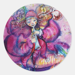MUSIKPINK CLOWN RUNDER AUFKLEBER