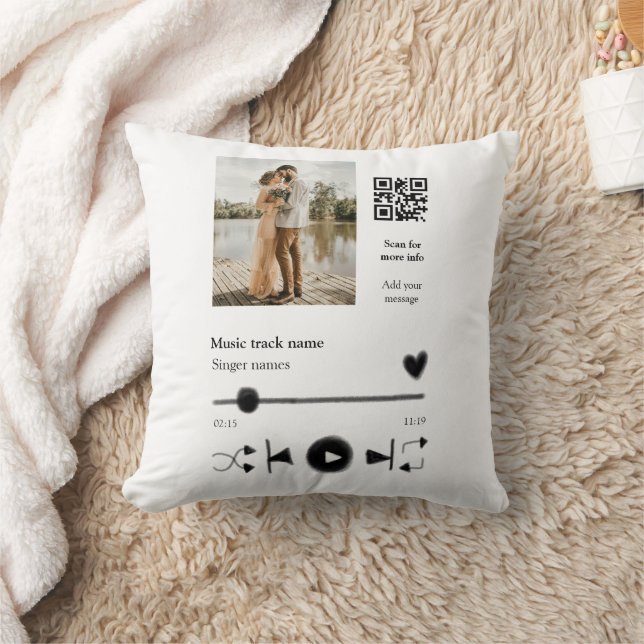 Musikplayer personalisiertes Paar Liebe q r Code t Kissen (Decke)