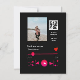 Musikplayer personalisiertes Paar Liebe q r Code t Postkarte