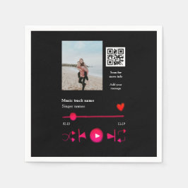 Musikplayer personalisiertes Paar Liebe q r Code t Serviette