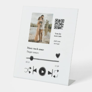 Musikplayer personalisiertes Paar Liebe q r Code t Sockelschild