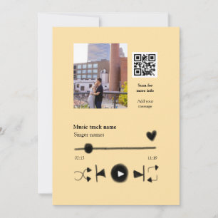 Musikplayer personalisiertes Paar Liebe QR-Code Te Einladung