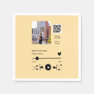 Musikplayer personalisiertes Paar Liebe QR-Code Te Serviette