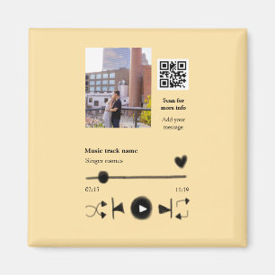 Musikplayer personalisiertes Paar Liebes-QR-Code T Magnet