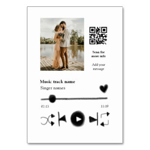 Musikplayer personalisiertes Paar Liebes-QR-Code T Tischnummer